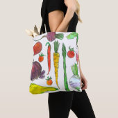野菜ニンジンAsparagusビーツマーケットスーパーマーケット トートバッグ (クローズアップ)