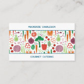 野菜パターンケータリングQRコード 名刺 (正面)