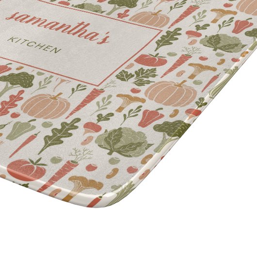 野菜パターンベジタリアンパーソナライズされた名 カッティングボード (角)