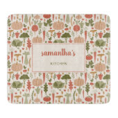 野菜パターンベジタリアンパーソナライズされた名 カッティングボード (正面)