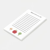 野菜パーソナライズされたとリンゴ付き食料品一覧 ポストイット (アングル)