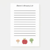 野菜パーソナライズされたとリンゴ付き食料品一覧 ポストイット (正面)