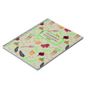 野菜パーソナライズされた園芸模様 ノートブック (左側)