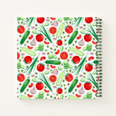 野菜パーソナライズされた柄レシピ手帳 ノートブック (裏面)