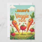 野菜パーティーの誕生日招待状 招待状 (裏面)
