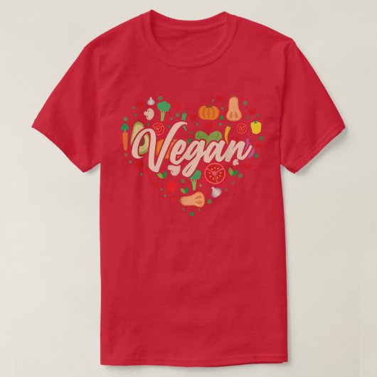 野菜ビーガンハート Tシャツ (デザイン正面)