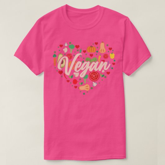 野菜ビーガンハート Tシャツ (デザイン正面)