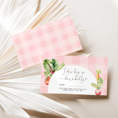 野菜ピンクのギンガムどのように大きなママの腹 エンクロージャーカード