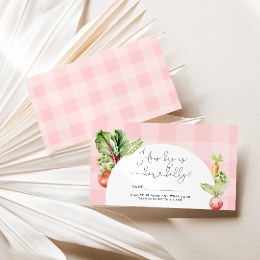 野菜ピンクのギンガムどのように大きなママの腹 エンクロージャーカード