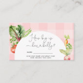 野菜ピンクのギンガムどのように大きなママの腹 エンクロージャーカード (正面)