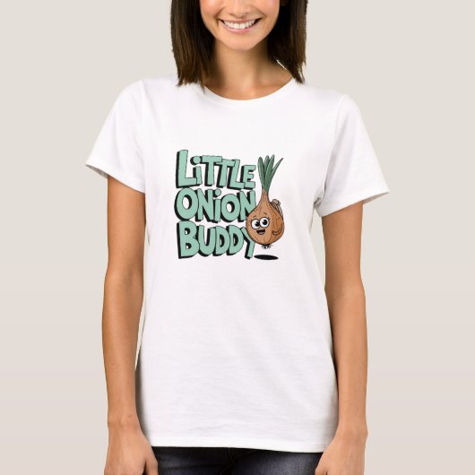 野菜ファン向けの愛らしいオニオングラフィックス Tシャツ (正面)