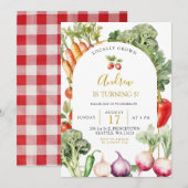 野菜ファーマーズマーケットの誕生日ブランチ 招待状 (正面/裏面)