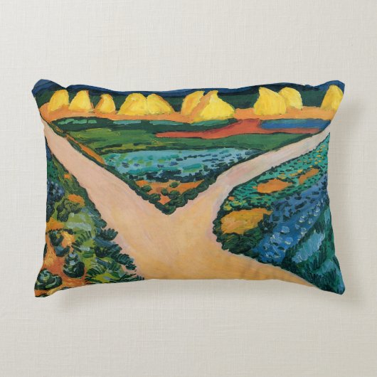 野菜フィールドバイ威厳があるマッケ、ヴィンテージファインアート アクセントクッション (正面)