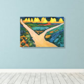 野菜フィールドバイ威厳があるマッケ、ヴィンテージファインアート キャンバスプリント (インサイチュ (ウッドフロア))