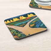 野菜フィールドバイ威厳があるマッケ、ヴィンテージファインアート コースター (左側)