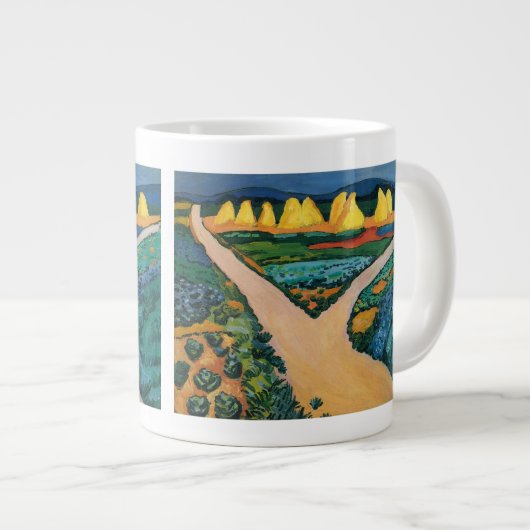 野菜フィールドバイ威厳があるマッケ、ヴィンテージファインアート ジャンボコーヒーマグカップ (正面右)