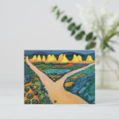 野菜フィールドバイ威厳があるマッケ、ヴィンテージファインアート ポストカード (スタンド正面)