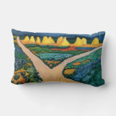 野菜フィールドバイ威厳があるマッケ、ヴィンテージファインアート ランバークッション (裏面)