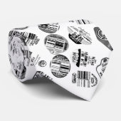 野菜フルーツバーコードシール白黒 ネクタイ (ロール)