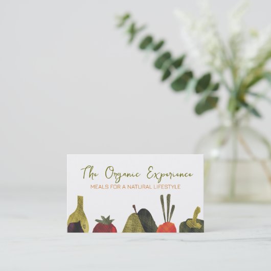 野菜フルーツ農家市場シェフ料理クラス 名刺 (スタンド正面)