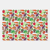野菜プリントガーデンベジスファーマーズマーケットベグ ラッピングペーパーシート (正面3)
