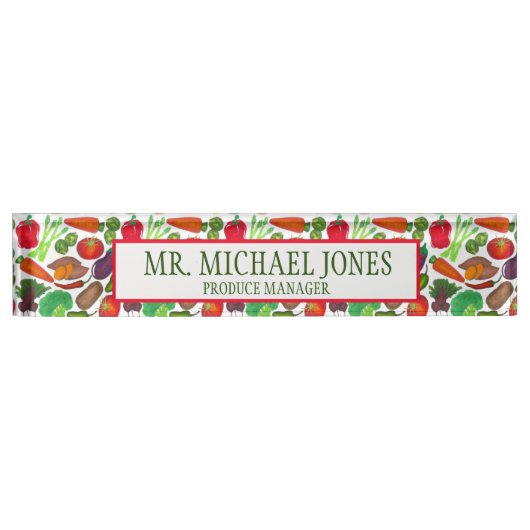 野菜プロデュース食料品店シェフ料理 デスクネームプレート (正面)