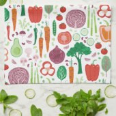 野菜モダン柄 キッチンタオル (折り畳み)
