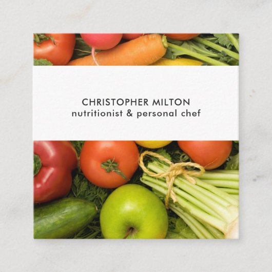 野菜ユニーク栄養士 スクエア名刺 (正面)