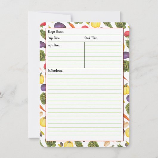 野菜レシピカード 招待状 (正面)