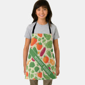 野菜レトロカラフルパーソナライズされた模様 エプロン (インサイチュ)