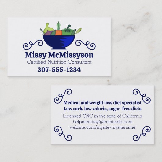 野菜丼ハーブ料理料理ビジネス 名刺 (正面/裏面)