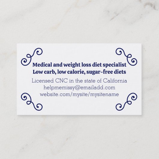 野菜丼ハーブ料理料理ビジネス 名刺 (裏面)