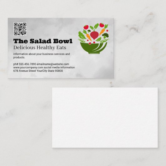 野菜入りサラダボウル |食品サービス 名刺 (正面/裏面)