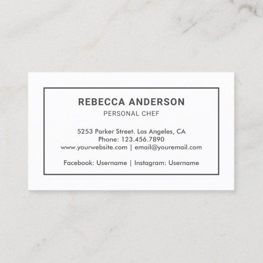 野菜切断板ケータリングパーソナルシェフ 名刺 (裏面)