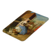 野菜売り、コベントガーデン、c.1726 (油オンpa マグネット (左側)