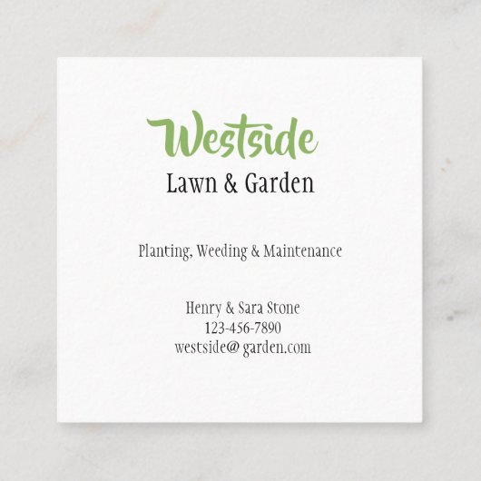 野菜天国 スクエア名刺 (裏面)