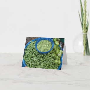野菜市場の農家豆とエンドウ カード