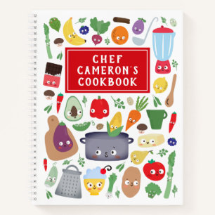 野菜果おもしろい物顔シェフキッズ料理本 ノートブック