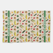 野菜柄キッチンパーソナライズされたタオル キッチンタオル (横)