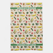 野菜柄キッチンパーソナライズされたタオル キッチンタオル (縦)