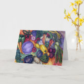 野菜水彩画の絵画 カード (黄色い花)