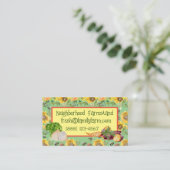 野菜立ちひまわりミツバチのカスタマイズ可能 名刺 (スタンド正面)