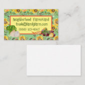 野菜立ちひまわりミツバチのカスタマイズ可能 名刺 (正面/裏面)