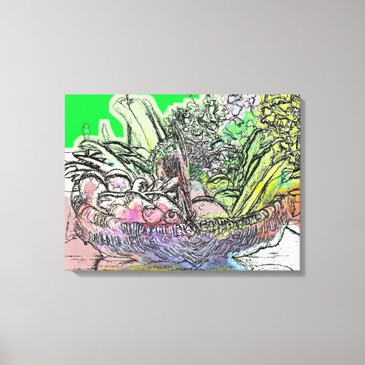 野菜籠 キャンバスプリント (正面)