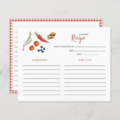 野菜素朴ブライダルシャワーレシピカード (正面/裏面)