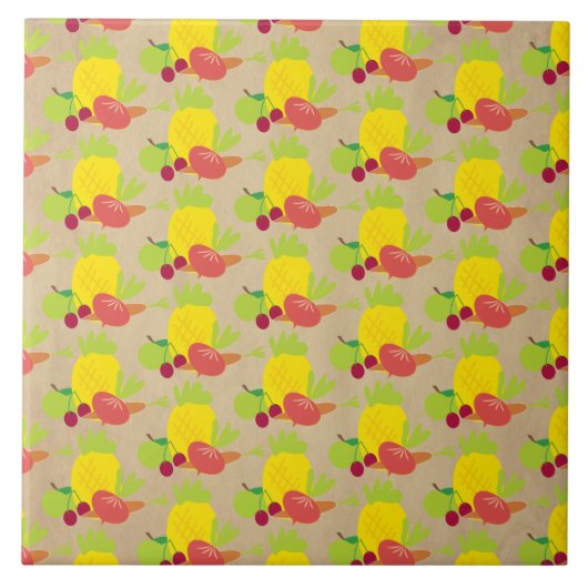 野菜素朴柄 タイル (正面)