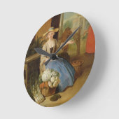 野菜販売人、コヴェント・ガーデン、c.1726 (paの油 ラウンド壁時計 (傾斜)