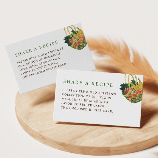 野菜農家市場ブライダルシャワーレシピ エンクロージャーカード