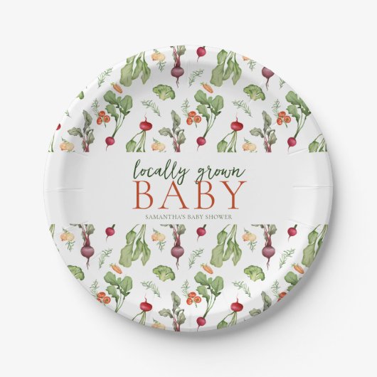 野菜農家市場ローカル栽培ベビー ペーパープレート (正面)