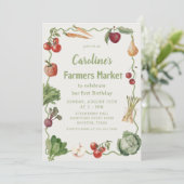 野菜農家市場誕生日招待状 招待状 (スタンド正面)